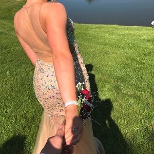 Gold Sparkle Prom Dress